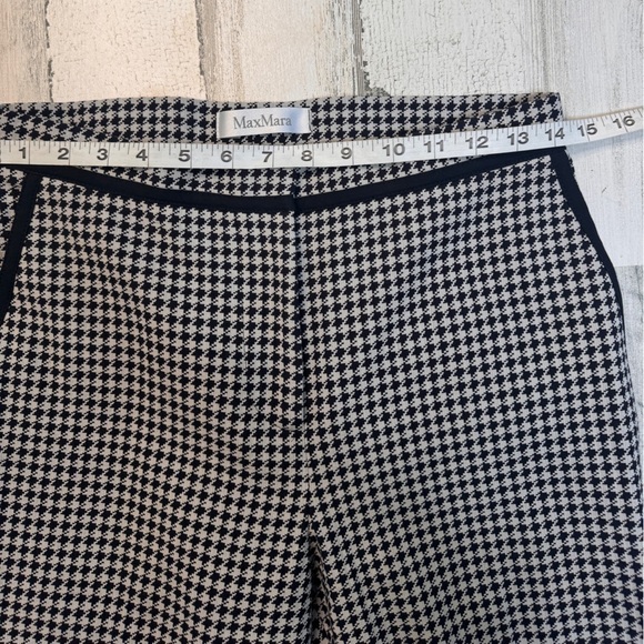 MaxMara Black and White Houndstooth Cotton Trouser Size 6 - Picture 4 of 9